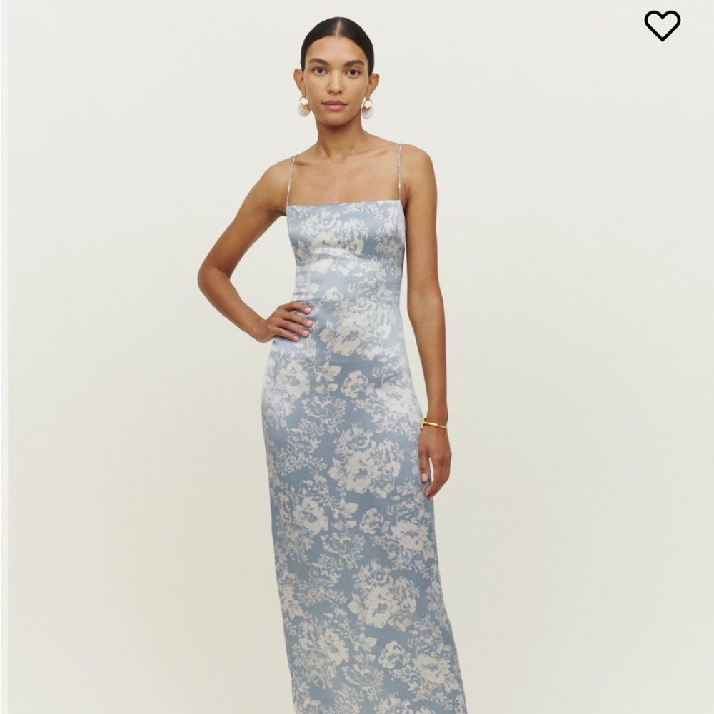 NWOT Reformation Frankie Silk Dress Porcelain